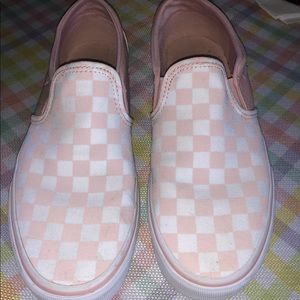 Checkered White & Pink Vans SZ 9.0